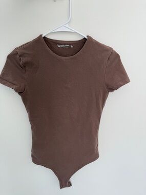 Abercrombie & Fitch Chocolate Brown Crew Neck Bodysuit